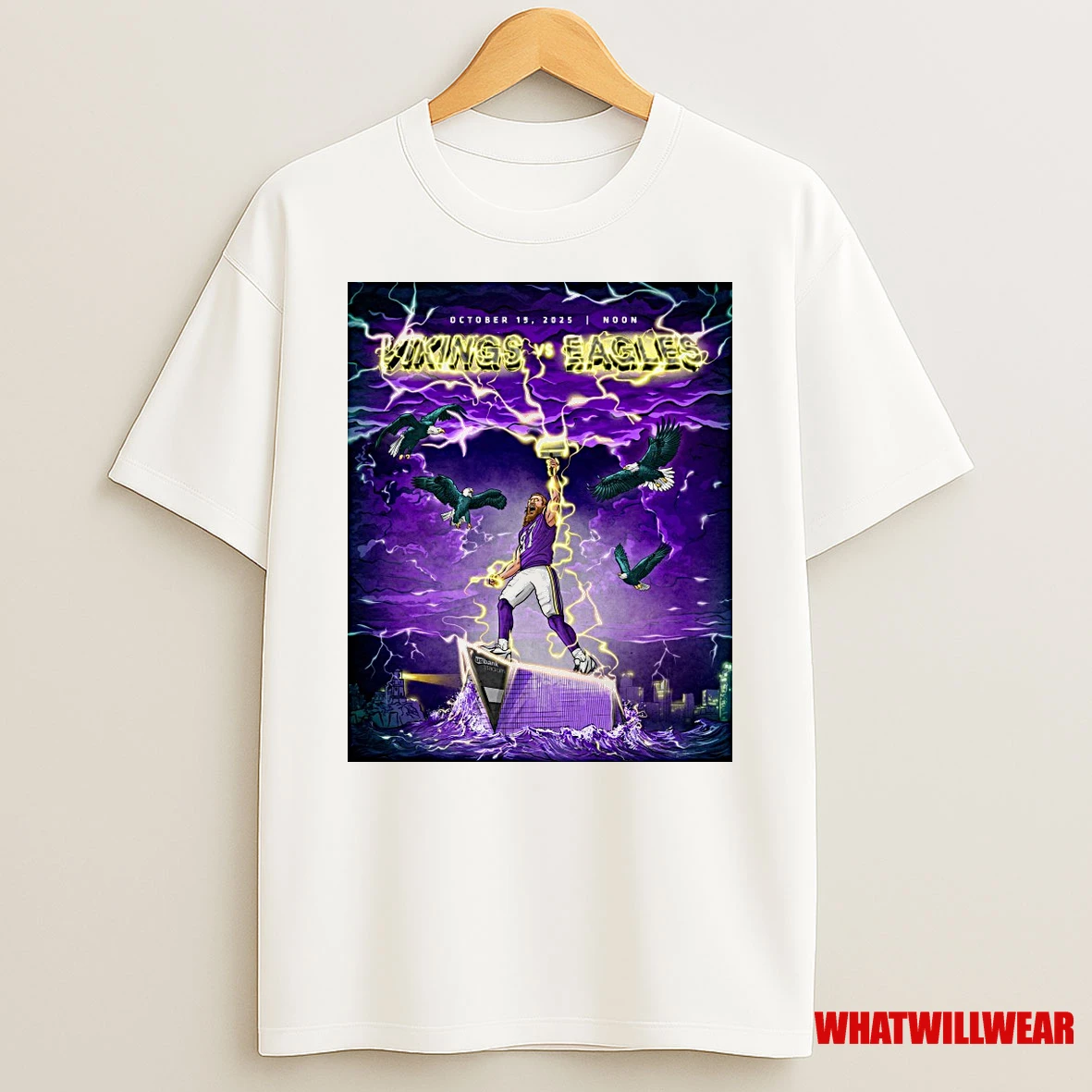 Minnesota Vikings Vs Philadelphia Eagles Bringing The Thunder On Sunday October 19 2025 Shirts
