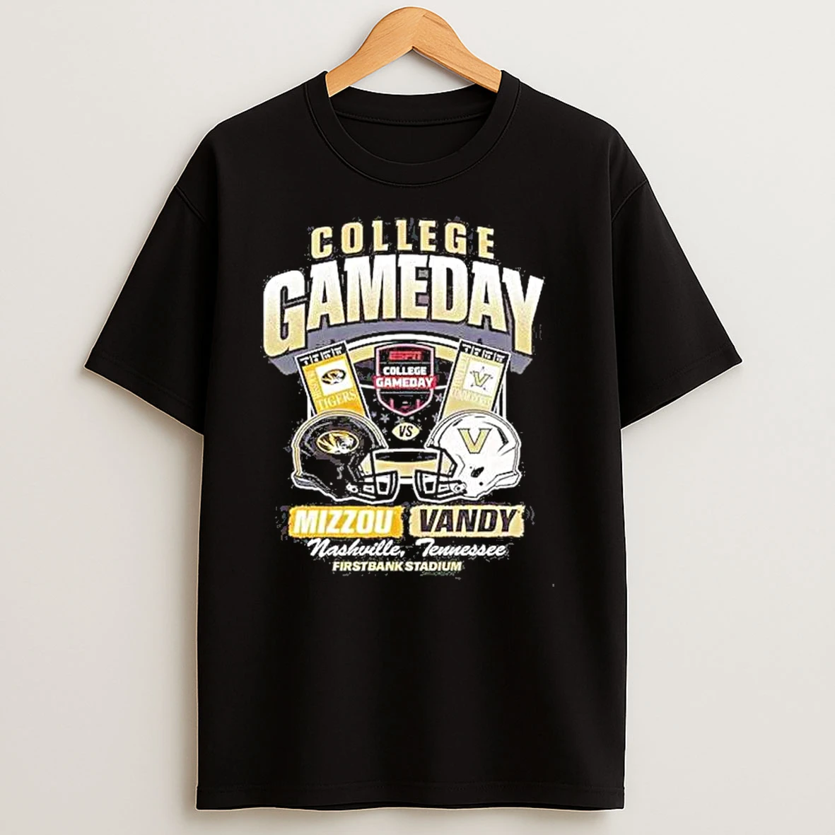 Missouri Tigers Vs Vanderbilt Commodores College Gameday Helmet Ticket T Shirts