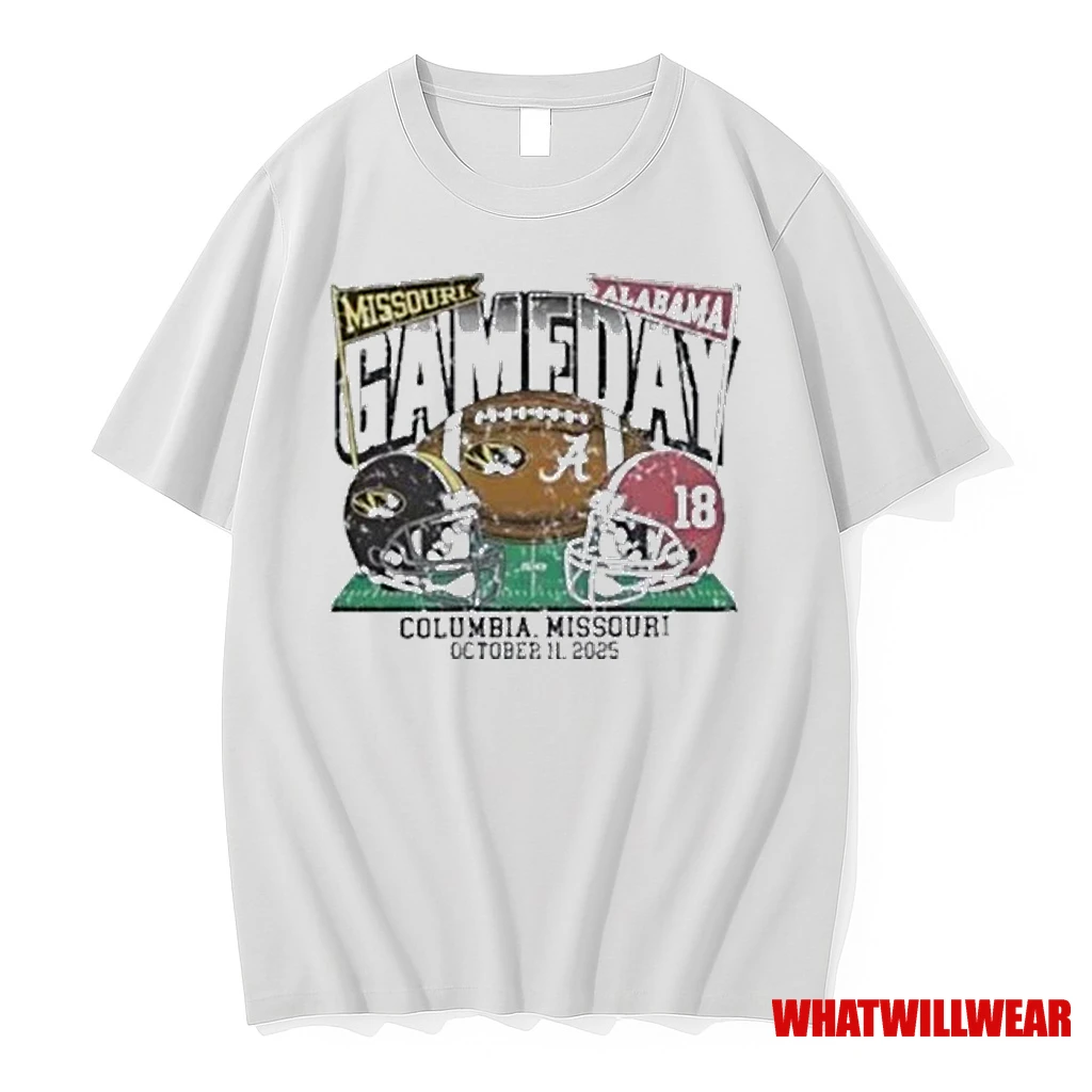 Missouri Tigers Vs Alabama Crimson Tide Columbia Missouri 2025 Gameday Shirts