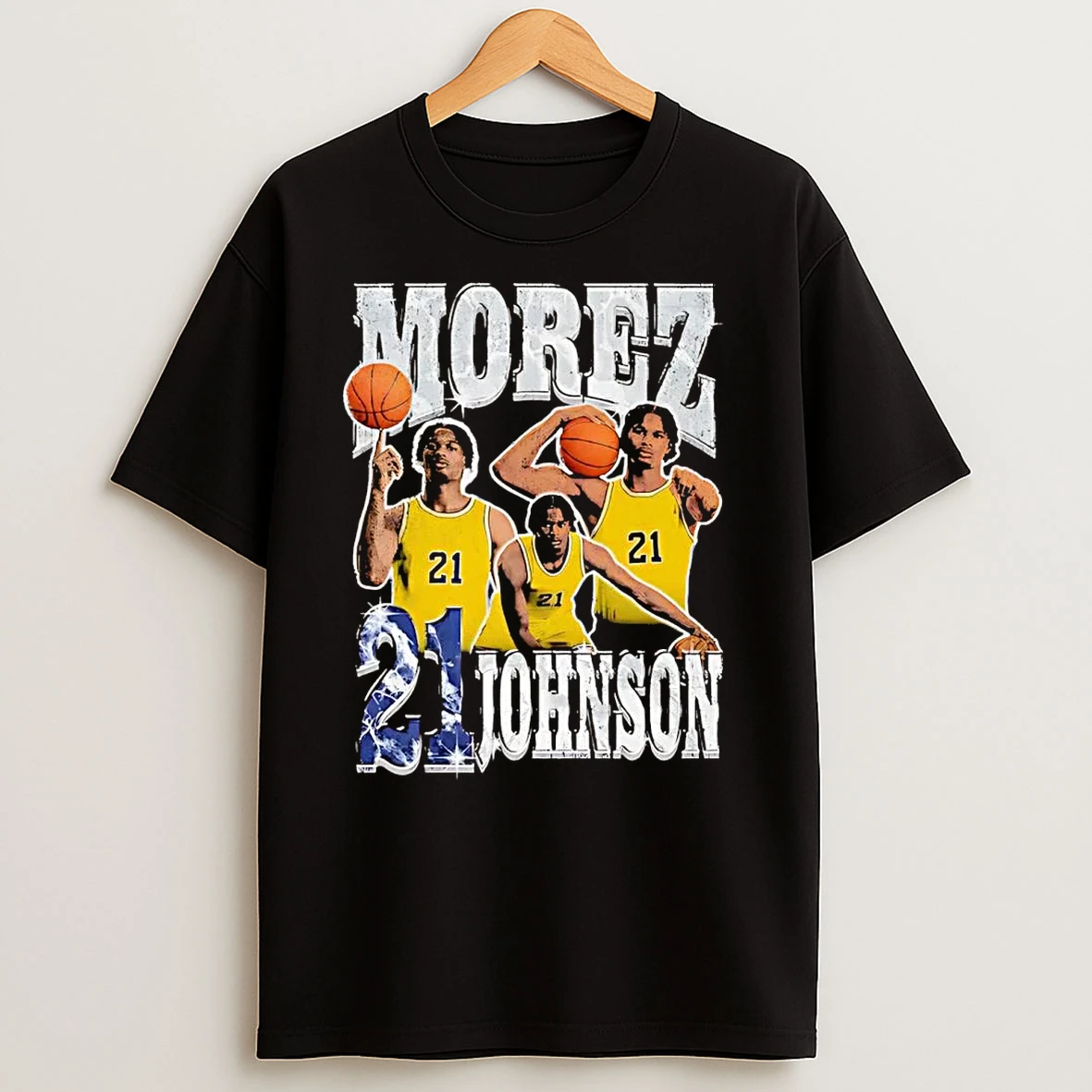 Morez Johnson Jr Graphic Michigan Wolverines T Shirts