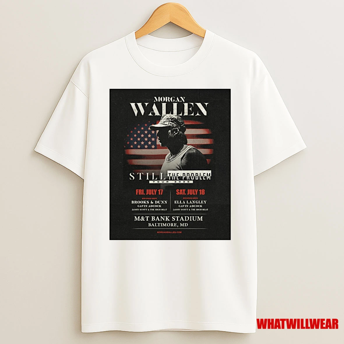 Morgan Wallen Still The Problem Tour 2026 July 17 18 Mt Bank Stadium Baltimore Md Shirts