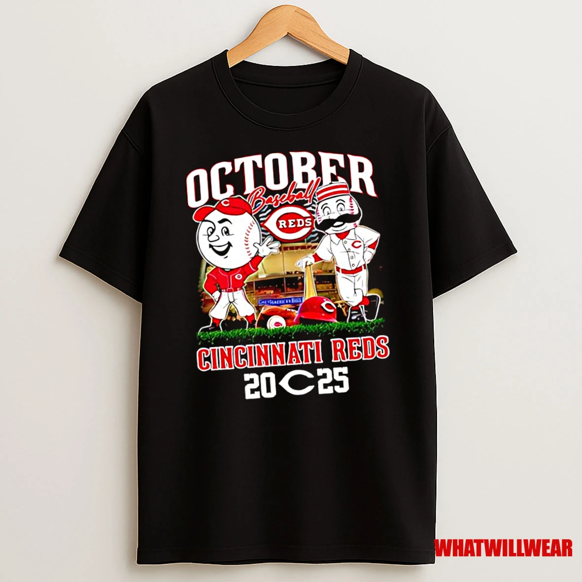 Mr Redlegs And Mr Red Mascots October Baseball Cincinnati Reds 2025 Shirts