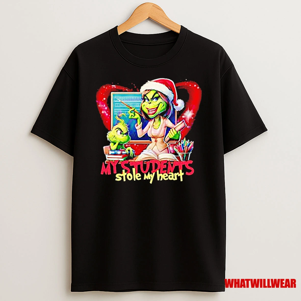 My Students Stole My Heart Christmas Grinch Teacher Shirts