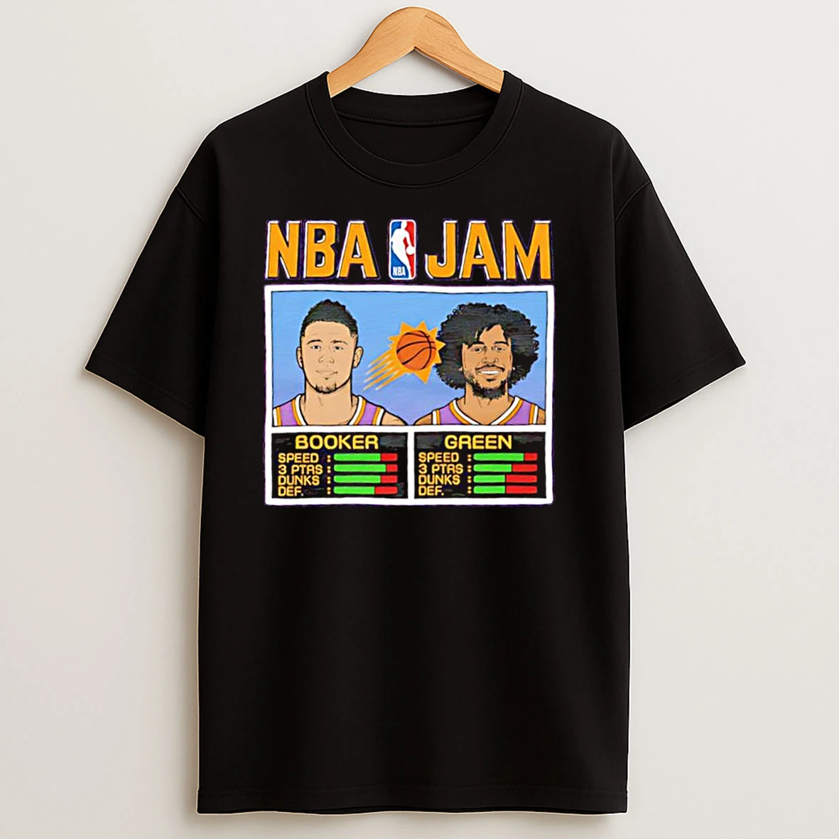 Nba Jam Devin Booker And Draymond Green Phoenix Sun Graphic T Shirts