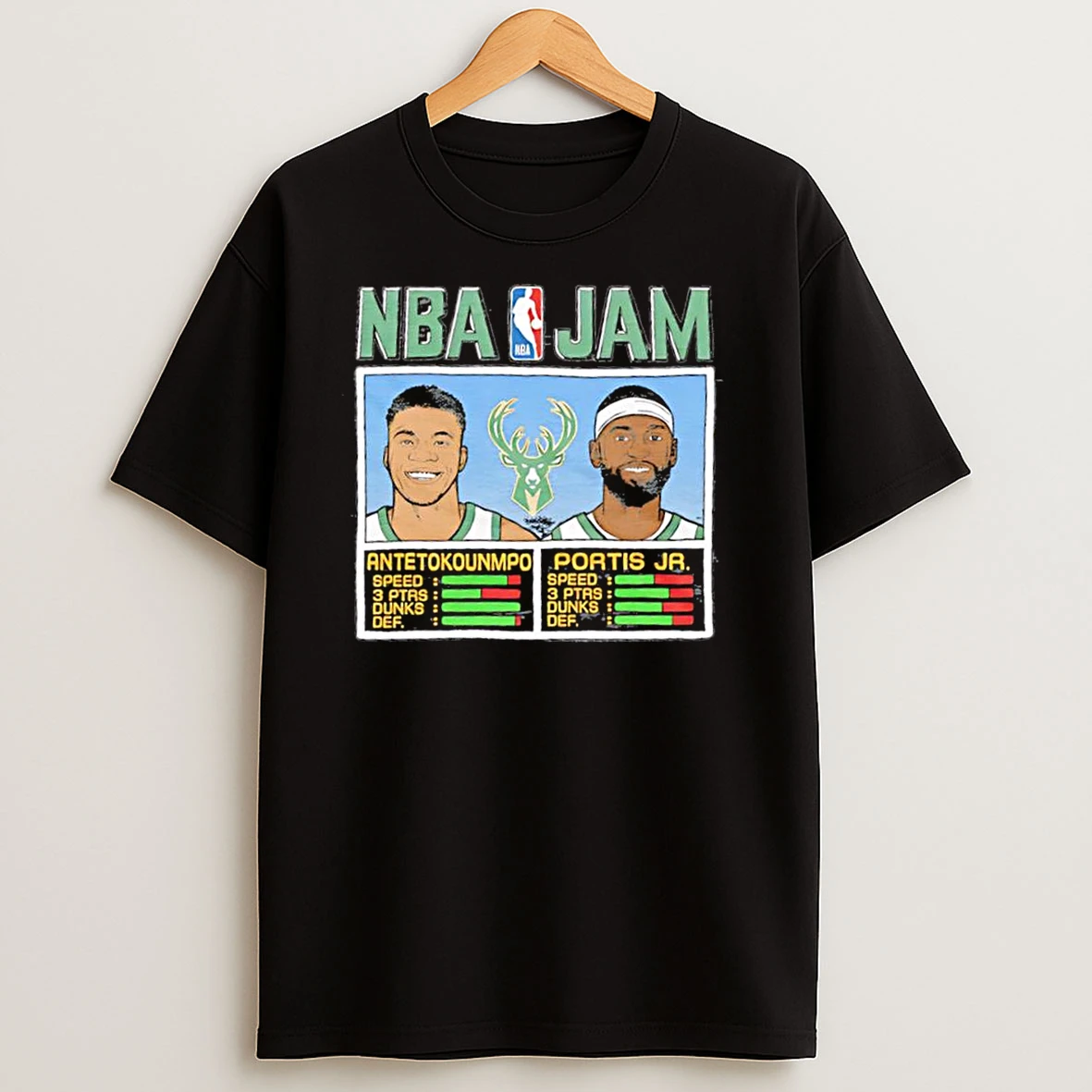 Nba Jam Giannis Antetokounmpo And Bobby Portis Jr Milwaukee Bucks Graphic T Shirts