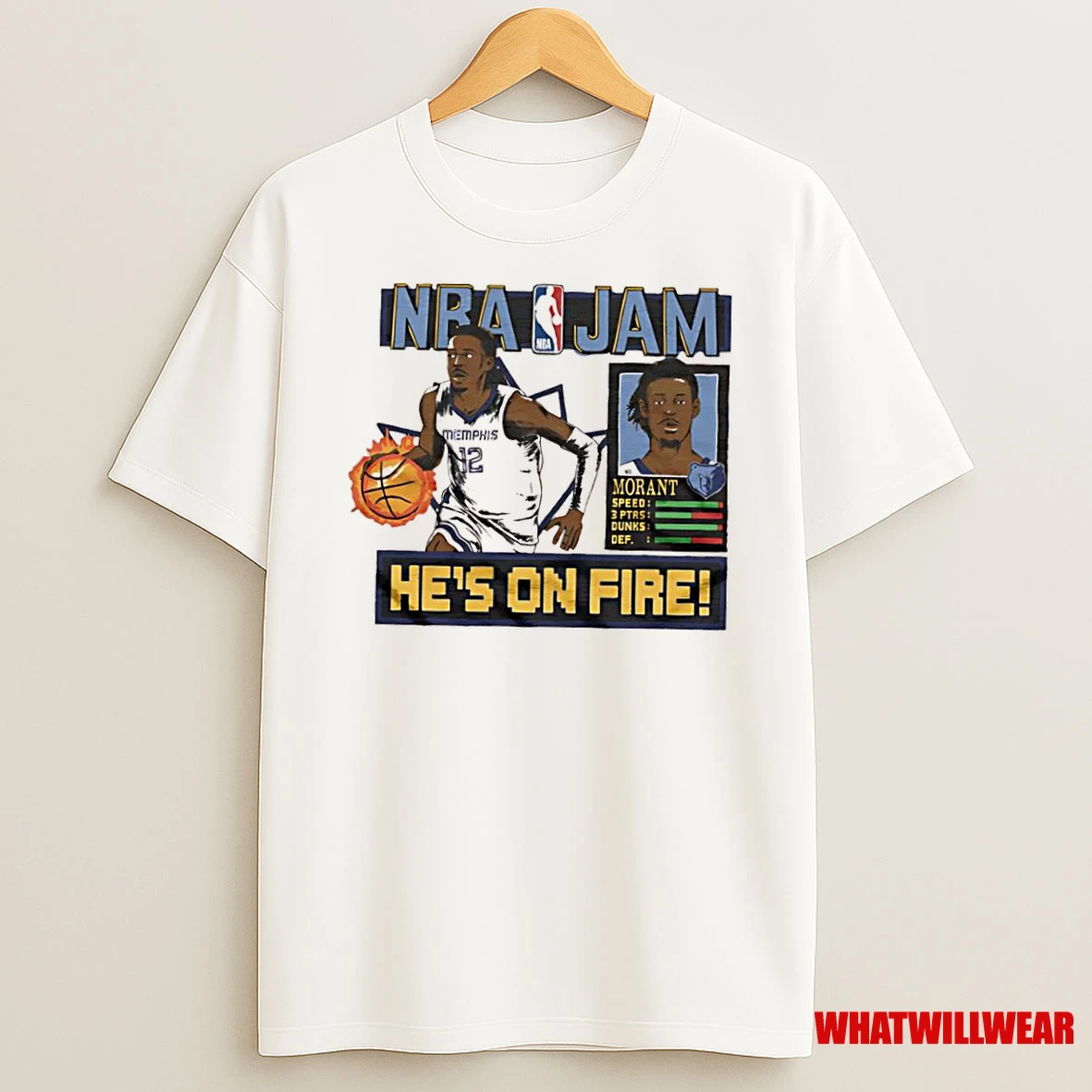 Nba Jam Grizzlies Ja Morant Hes On Fire Shirts