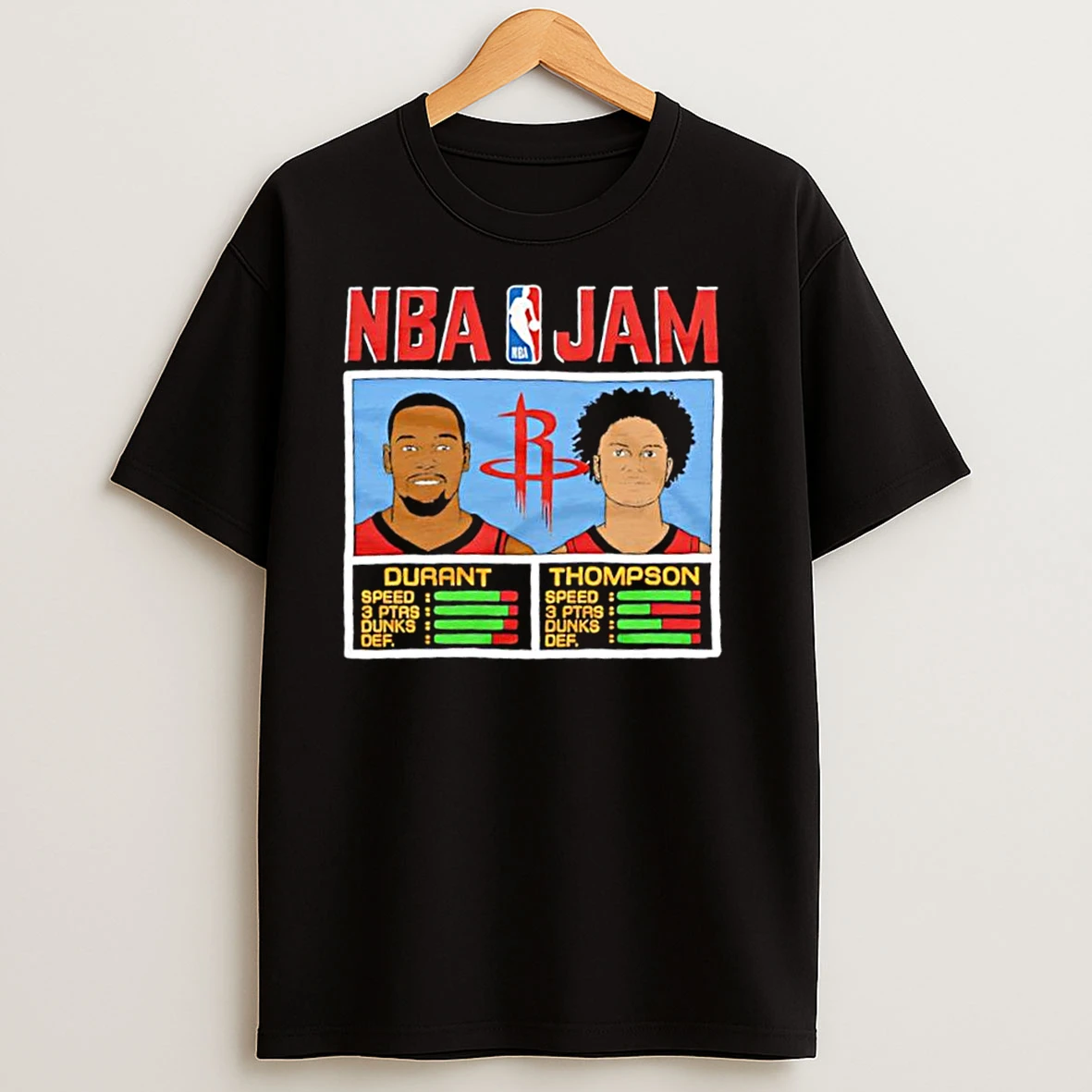 Nba Jam Kevin Durant And Klay Thompson Houston Rockets Graphic T Shirts