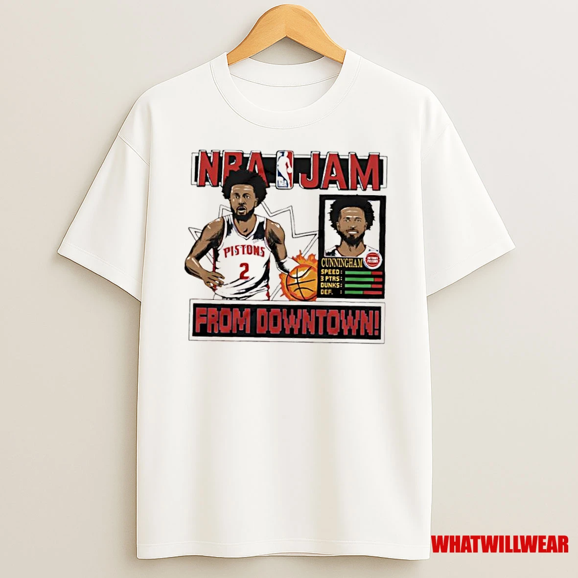 Nba Jam Pistons Cade Cunningham From Downtown Shirts