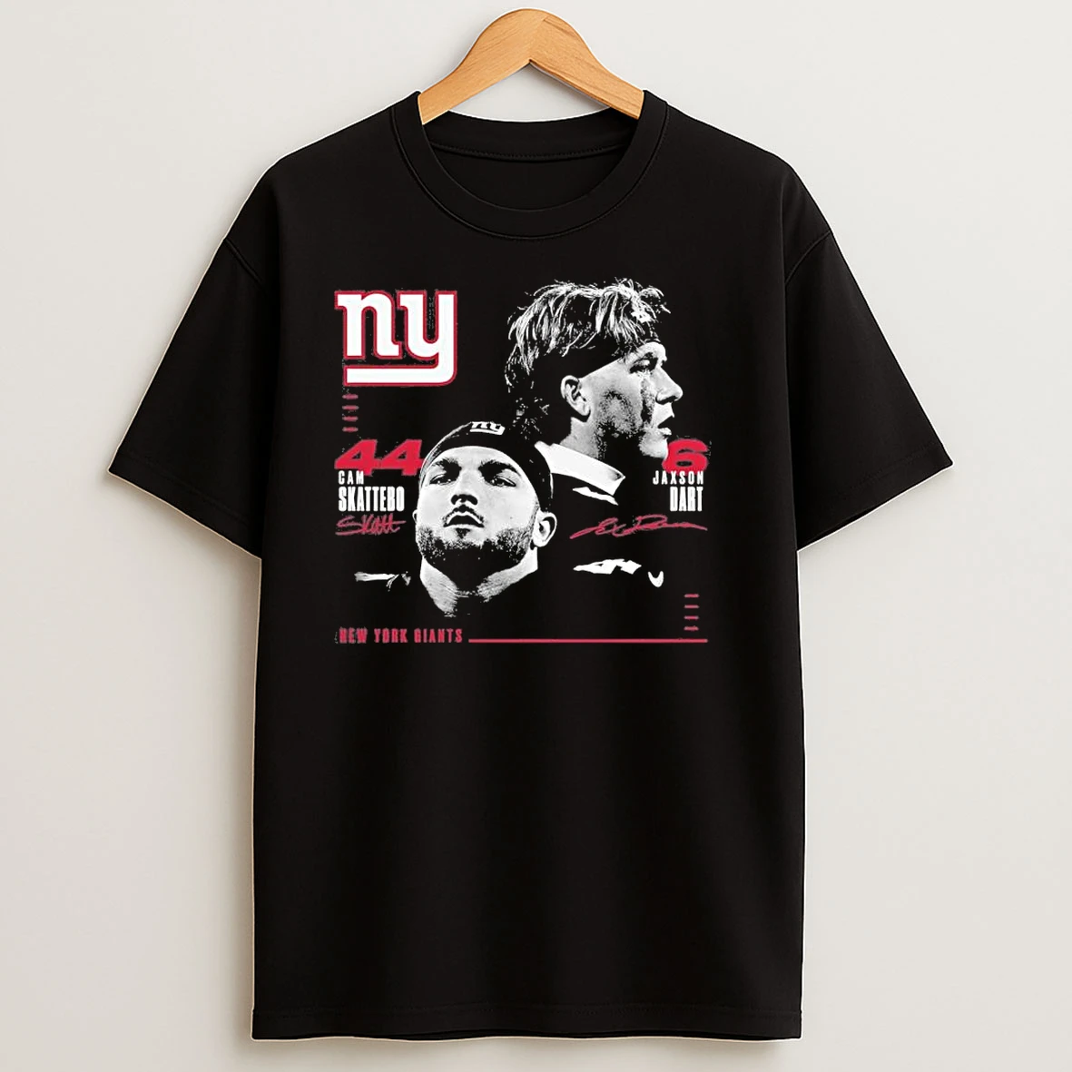 Ny Giants Cam Skattebo And Jaxson Dart Player Signatures T Shirts