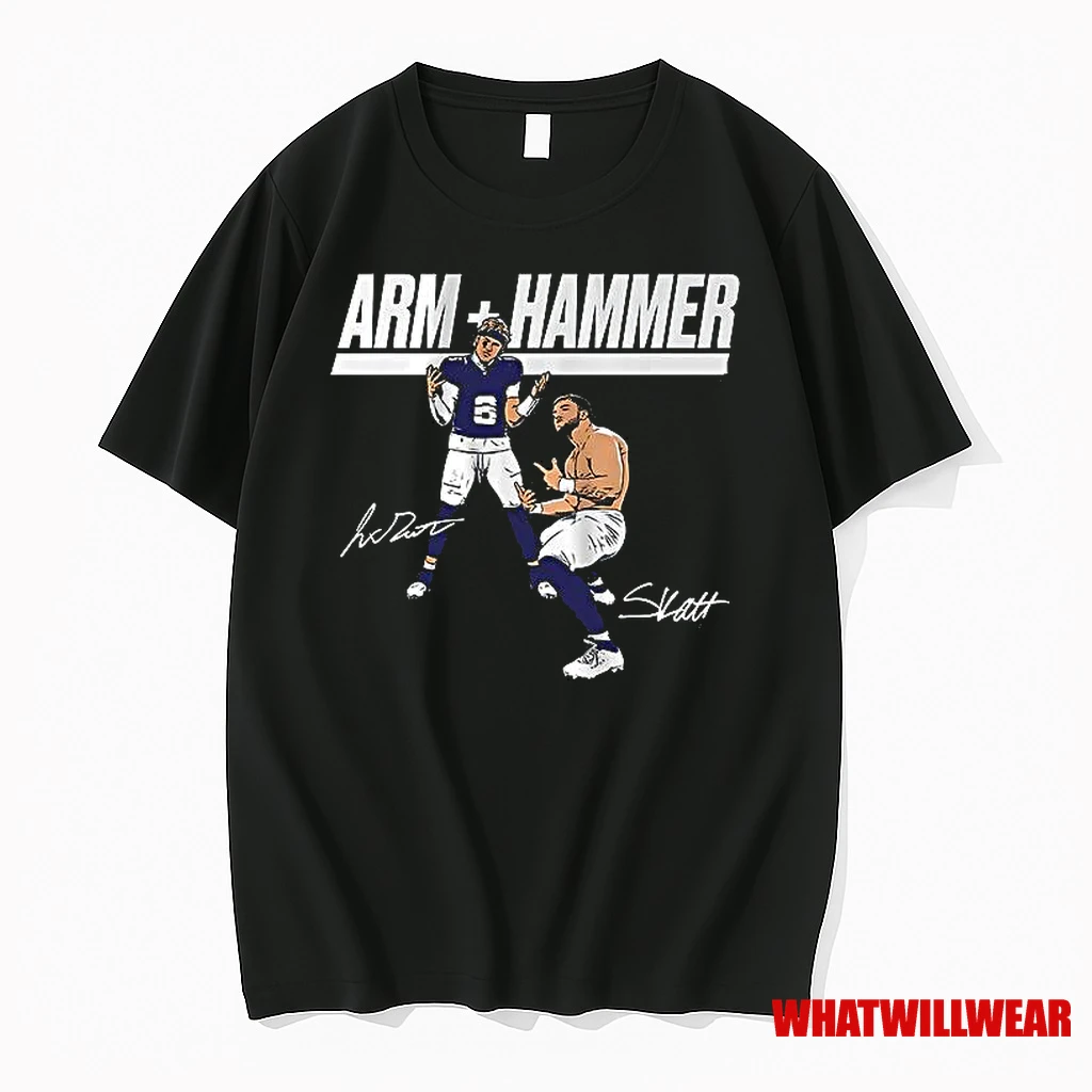 New York Giants Arm Hammer Jaxson Dart And Cam Skattebo Shirts