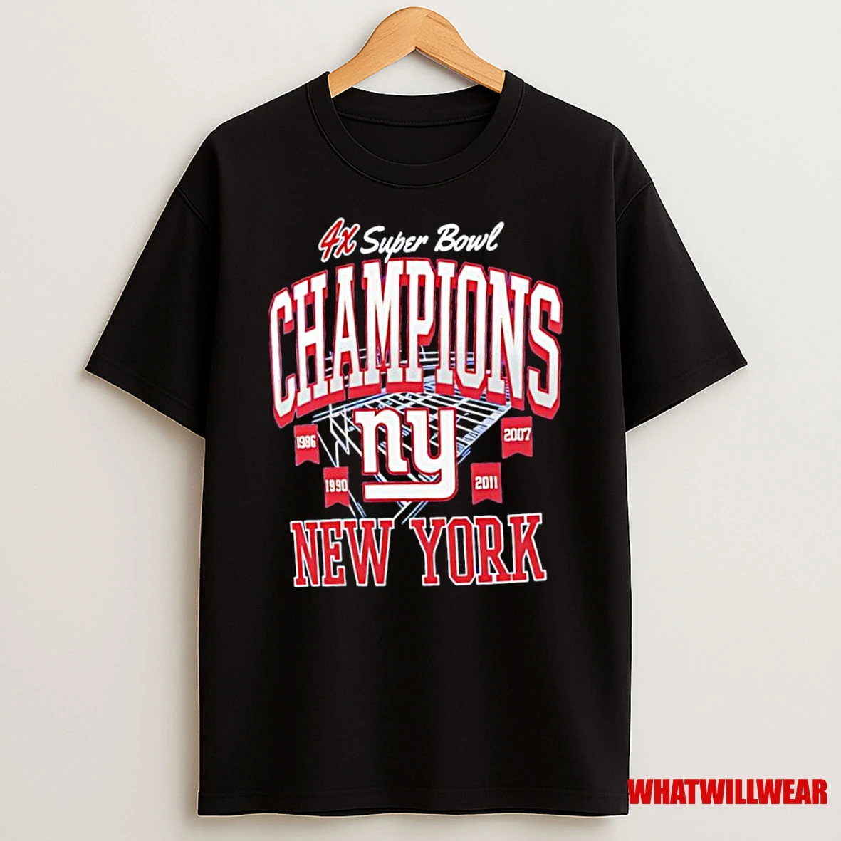 New York Giants Fanatics 4x Super Bowl Champions Logo Shirts