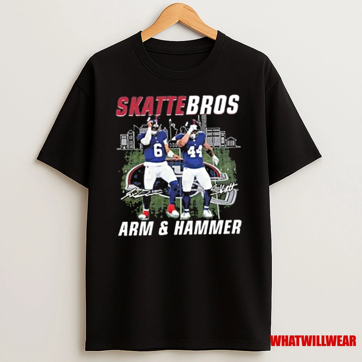 New York Giants Jaxson Dart And Cam Skattebo Skettebros Arm Hammer Signatures 2025 Shirts