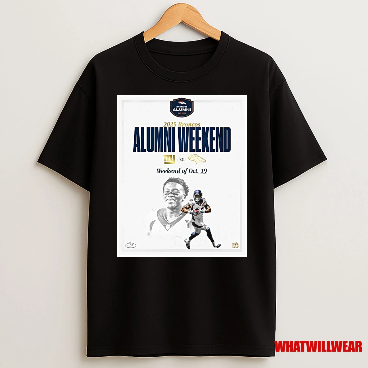 New York Giants Vs Denver Broncos 2025 Broncos Alumni Weekend October 19 2025 Shirts