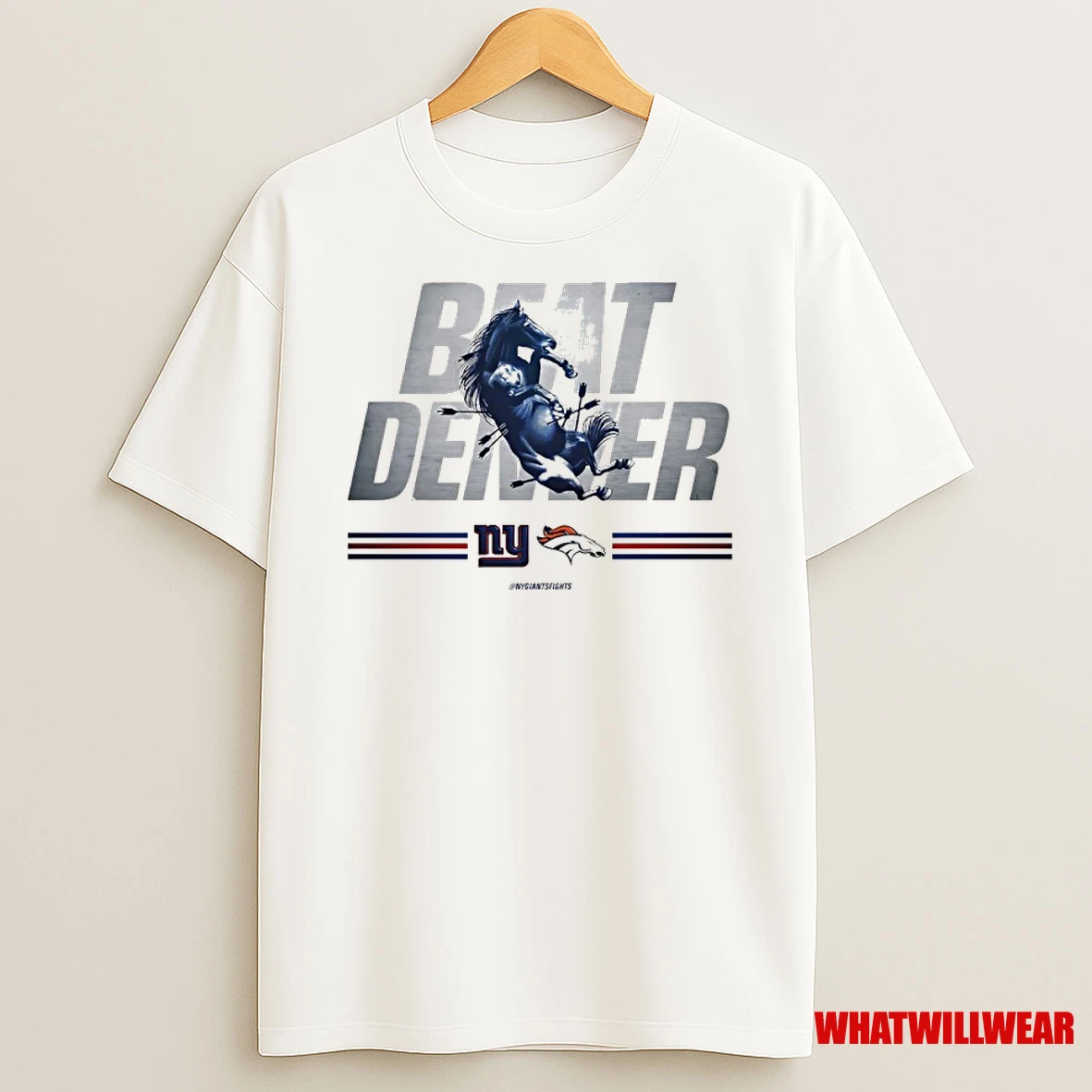 New York Giants Beat Broncos Denver 2025 Nfl Mascot Shirts