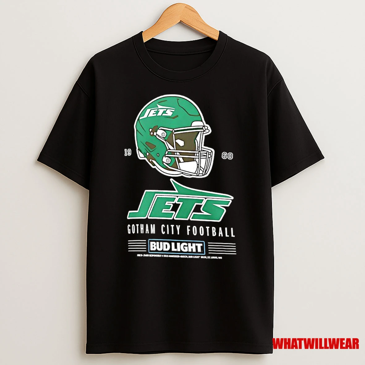 New York Jets Bud Light 1960 Gotham City Football Helmet Shirts