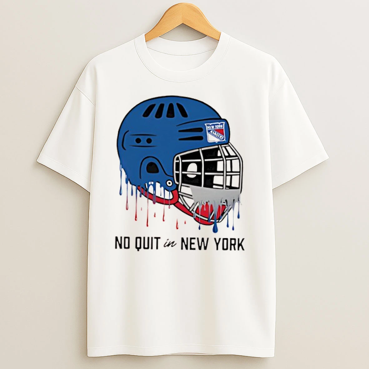 New York Rangers Chad Jake Drippy Helmet Graphic T Shirts