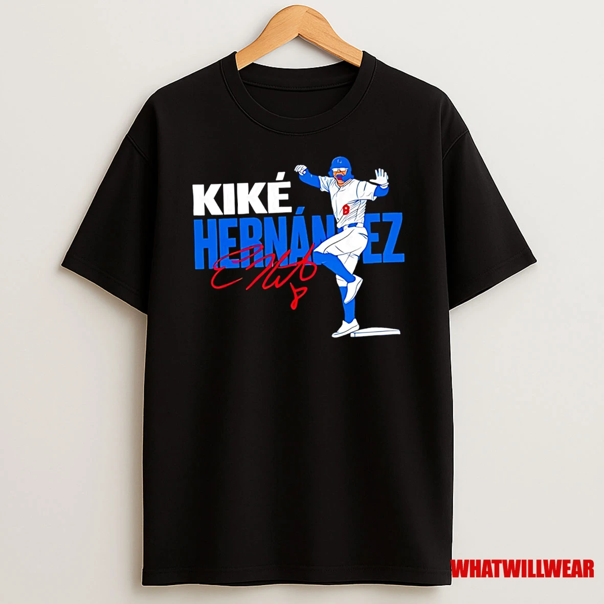 Nice Kike Hernandez Los Angeles Dodgers Baseball Signature Shirts