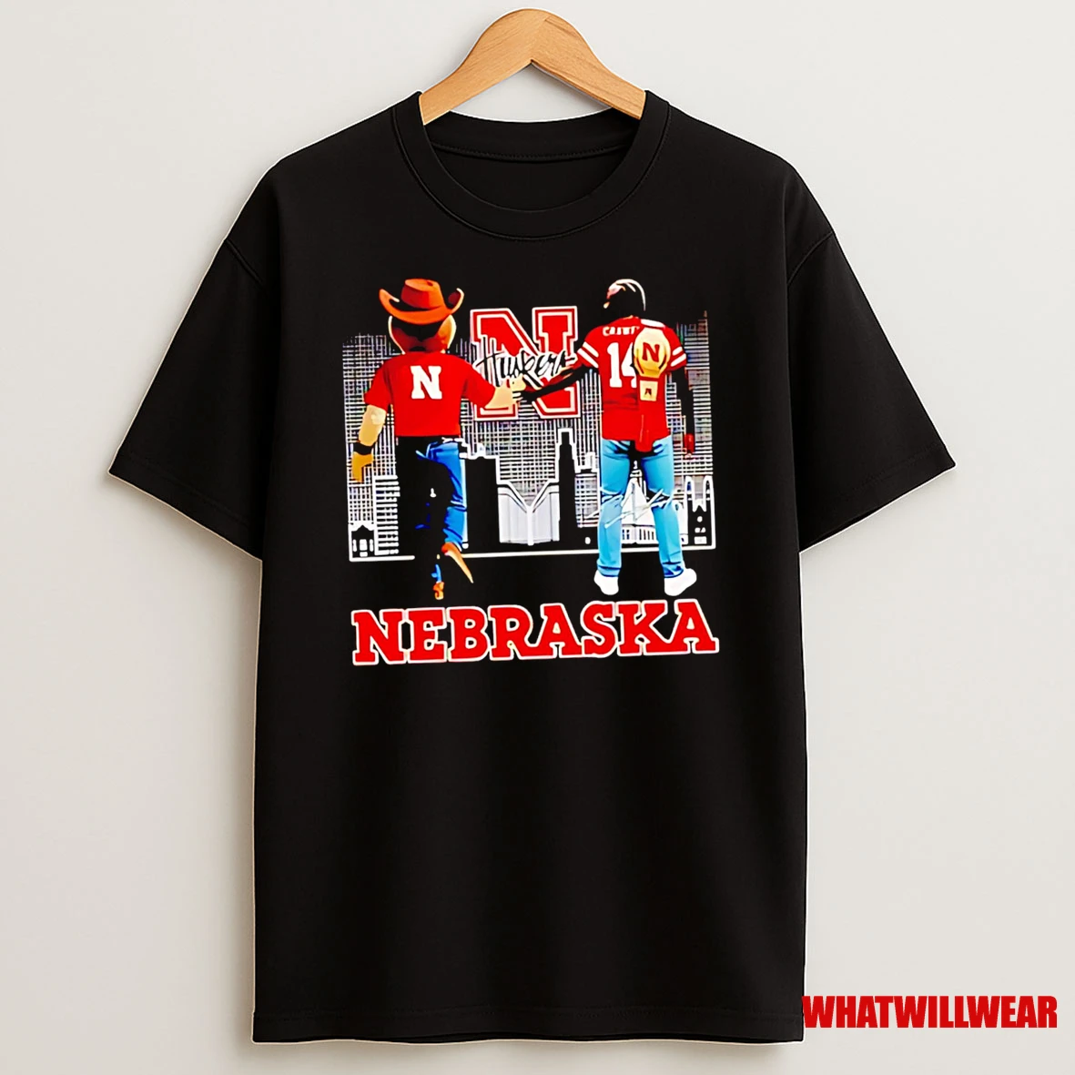 Nice Nebraska Cornhuskers Danny Crawford Vs Mascot Skyline Signature Shirts