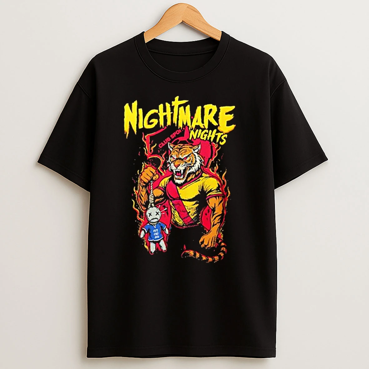 Nightmare Nights Club Spor Tiger Mascot Voodoo Doll T Shirts
