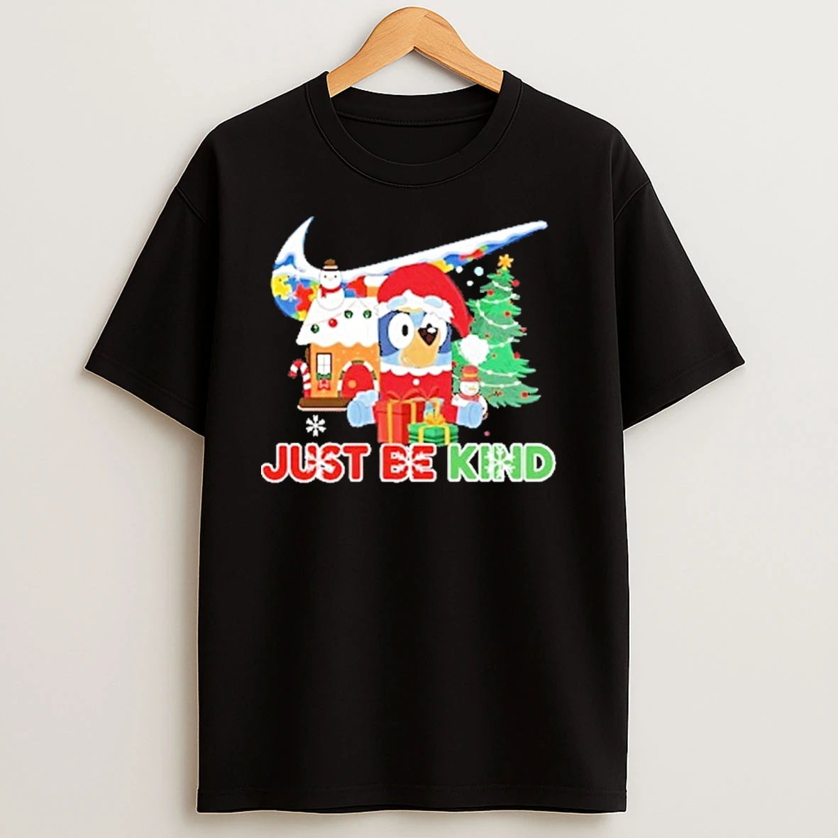 Nike Just Be Kind Bluey Christmas T Shirts