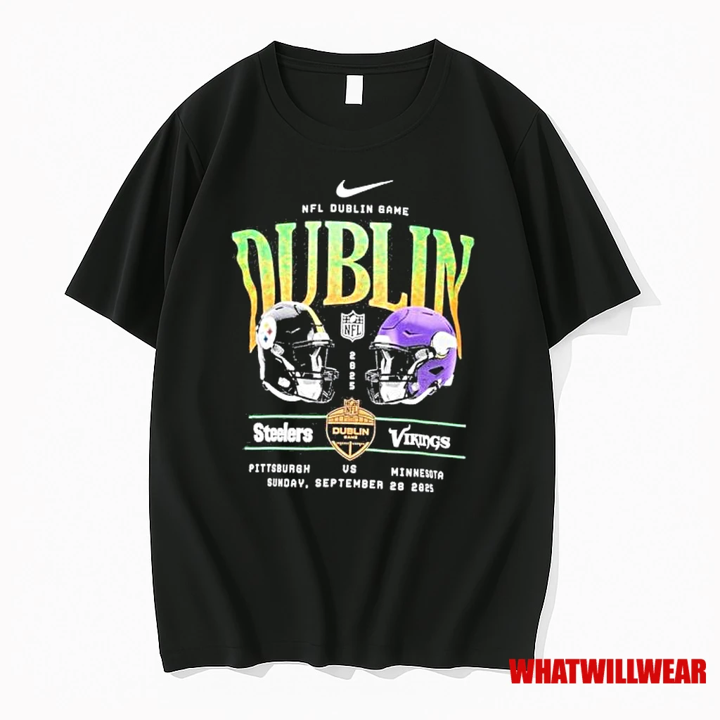 Nike Nfl Dublin Game Ireland Pittsburgh Steelers Vs Minnesota Vikings Shirts