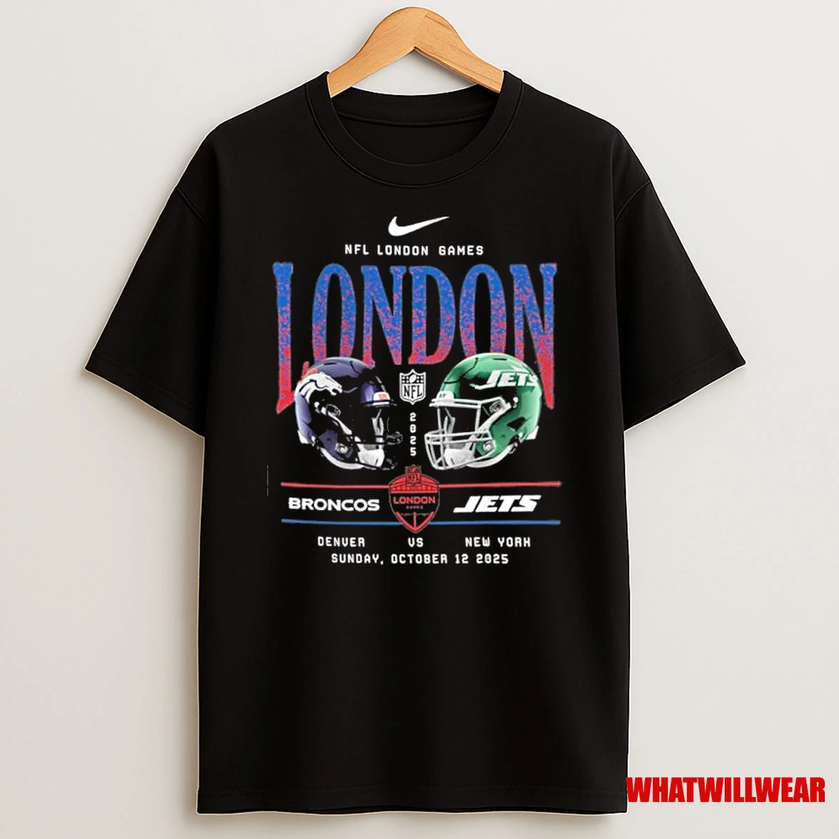 Nike Nfl London Games 2025 Broncos Vs Jets Matchup Shirts