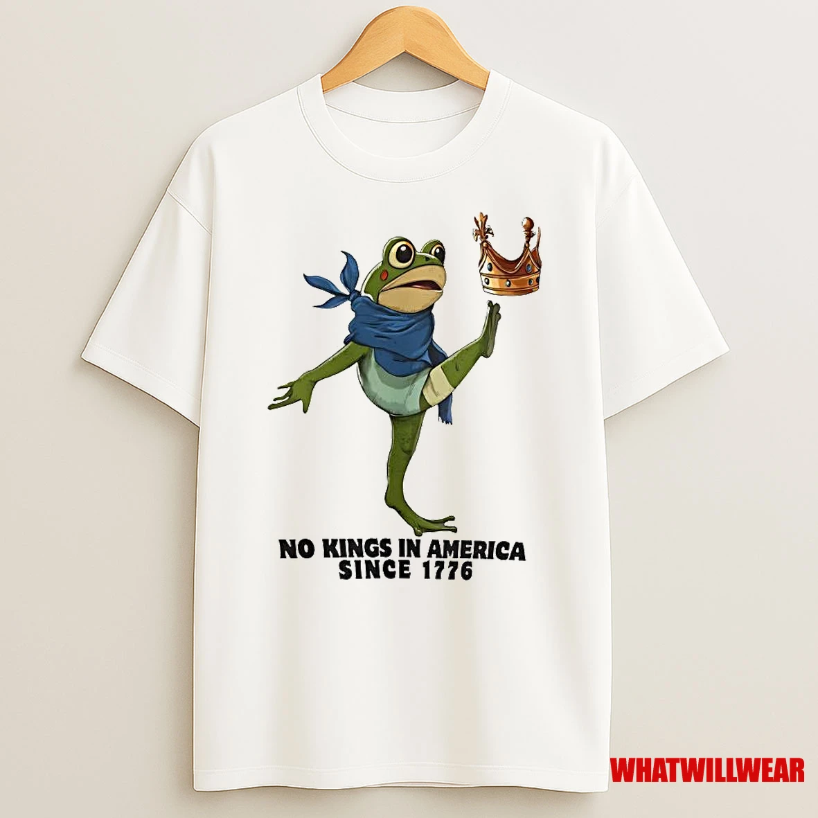 No King In America Since 1776 Protest Frog Crown Shirts