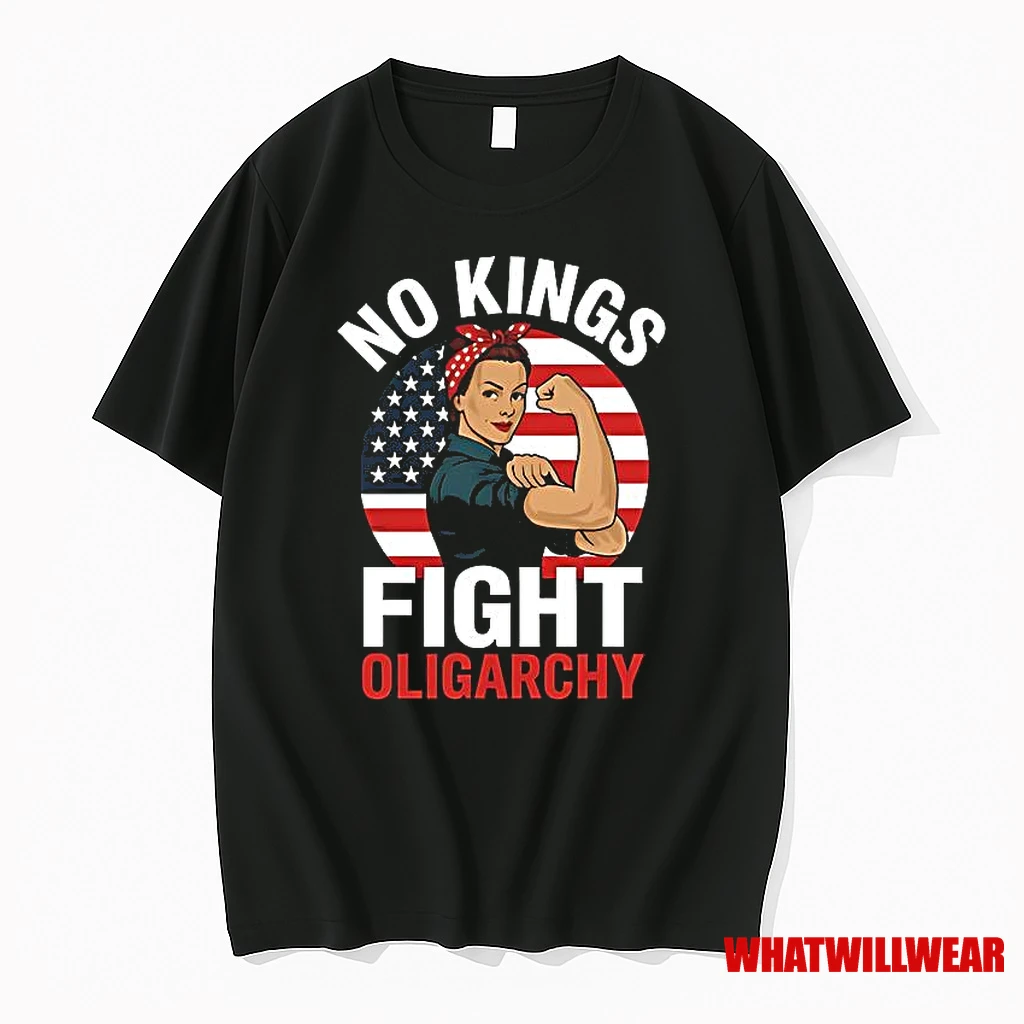 No Kings Fight Oligarchy Rosie The Riveter America Shirts