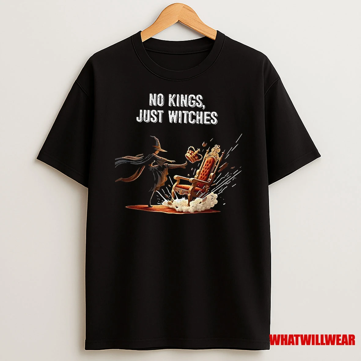No Kings Just Witches Anti Trump No Kings In America Halloween Shirts