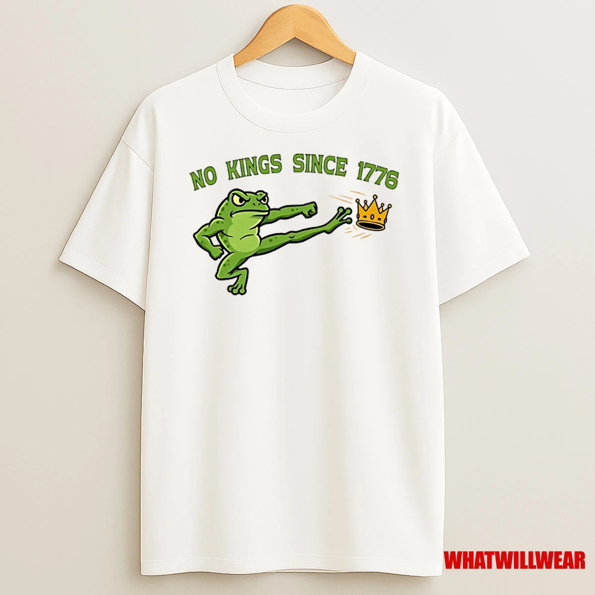 No Kings Since 1776 Frog Kick Shirts