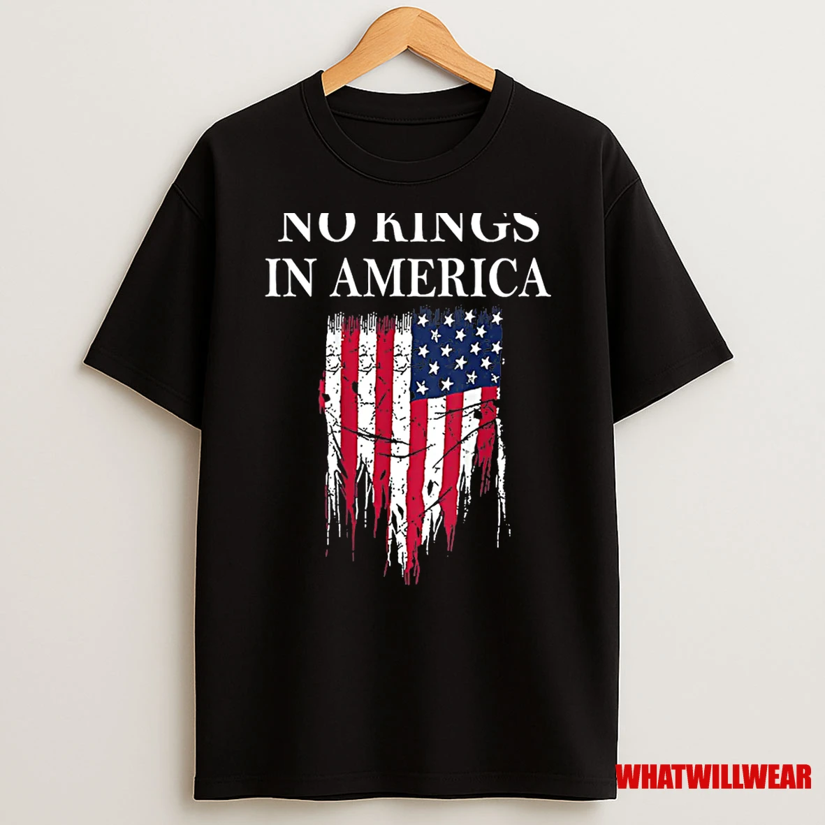 No Kings In America America Flag Vintage No Kings Shirts