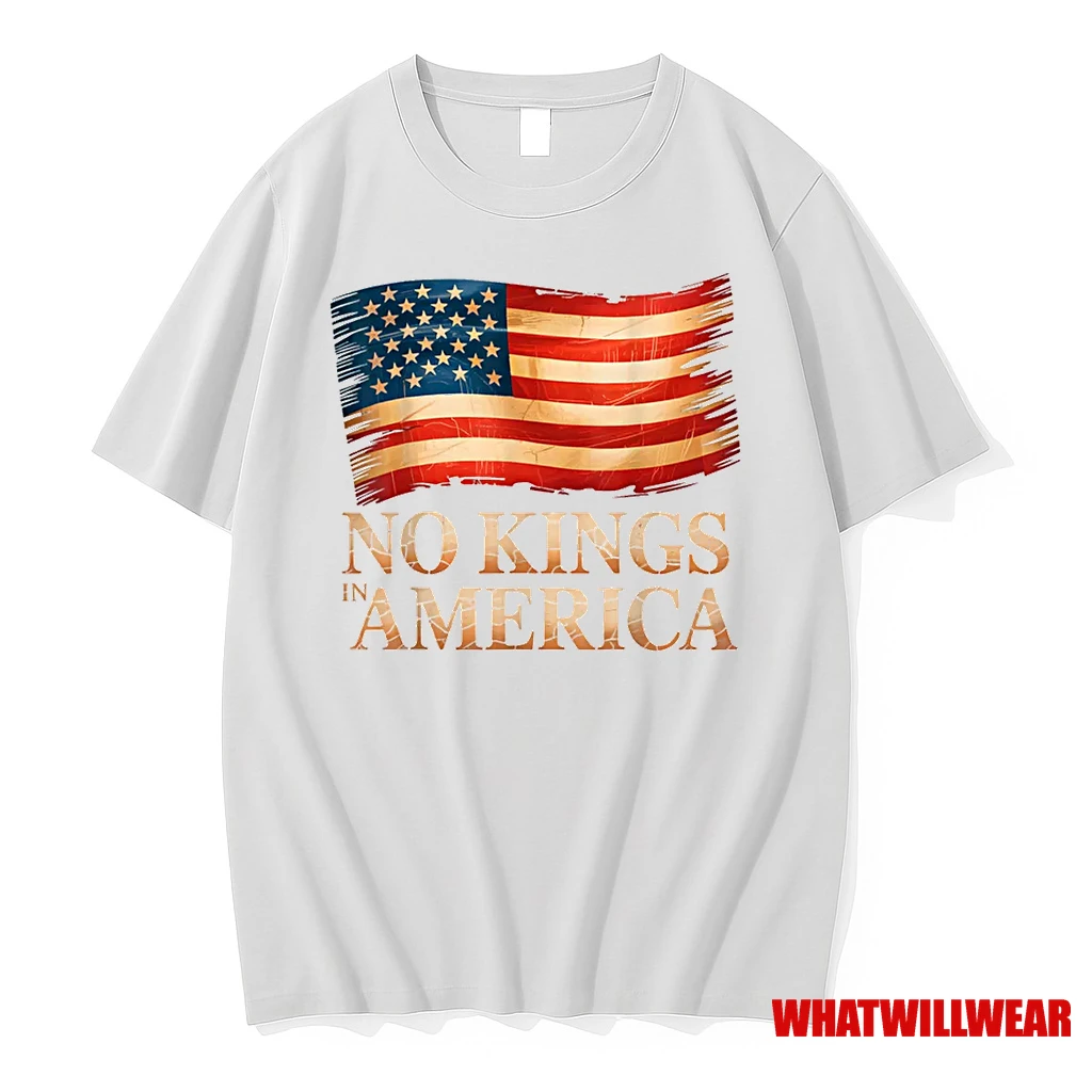 No Kings In America Us Flag Vintage Men Women Shirts