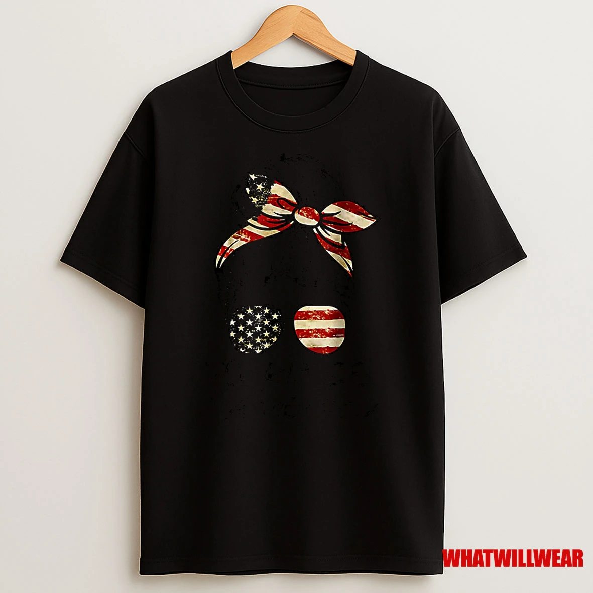 No Kings In America Women Messy Bun Usa Flag No Kings Shirts