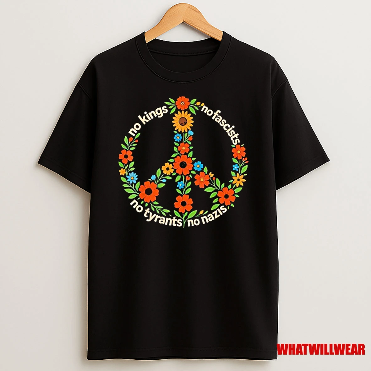 No Kings No Fascists No Tyrants No Nazis Flower Shirts