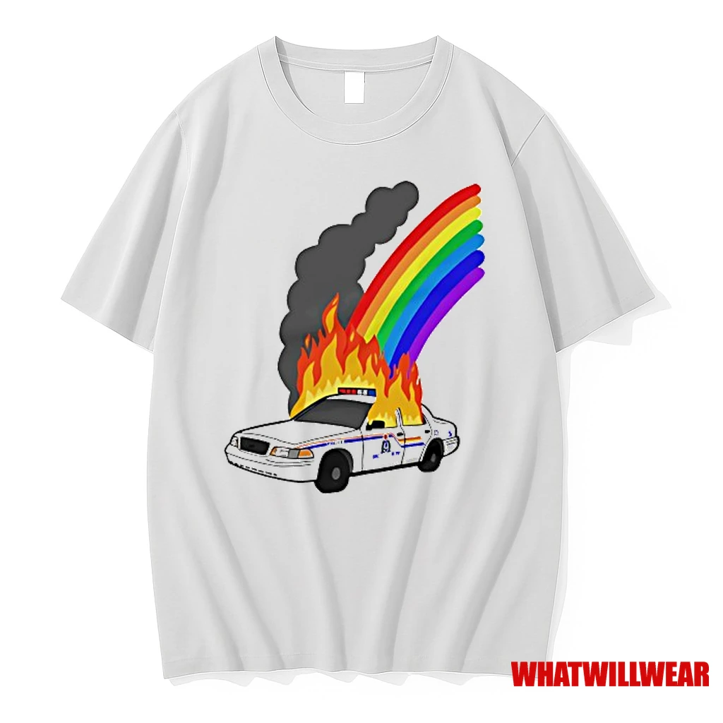 No Cops At Pride Rainbow Burn Shirts