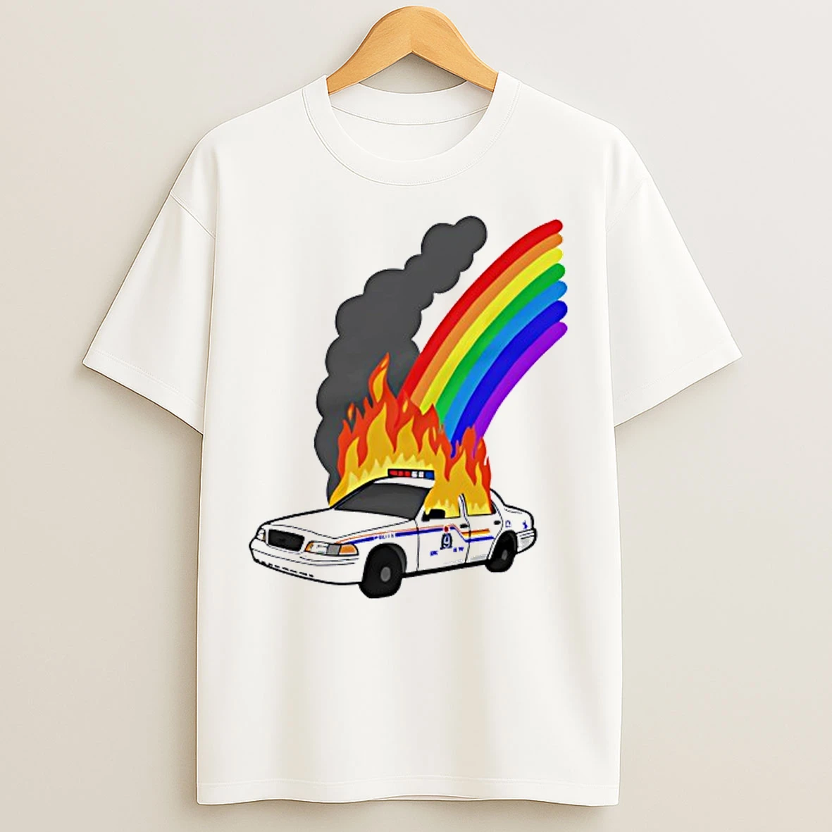 No Cops At Pride Rainbow Burn T Shirts