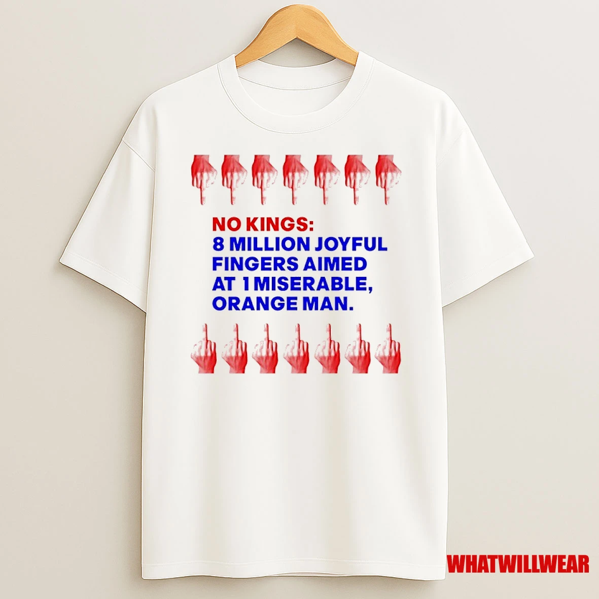 No Kings 8 Million Joyful Fingers Aimed At 1 Miserable Orange Man Shirts