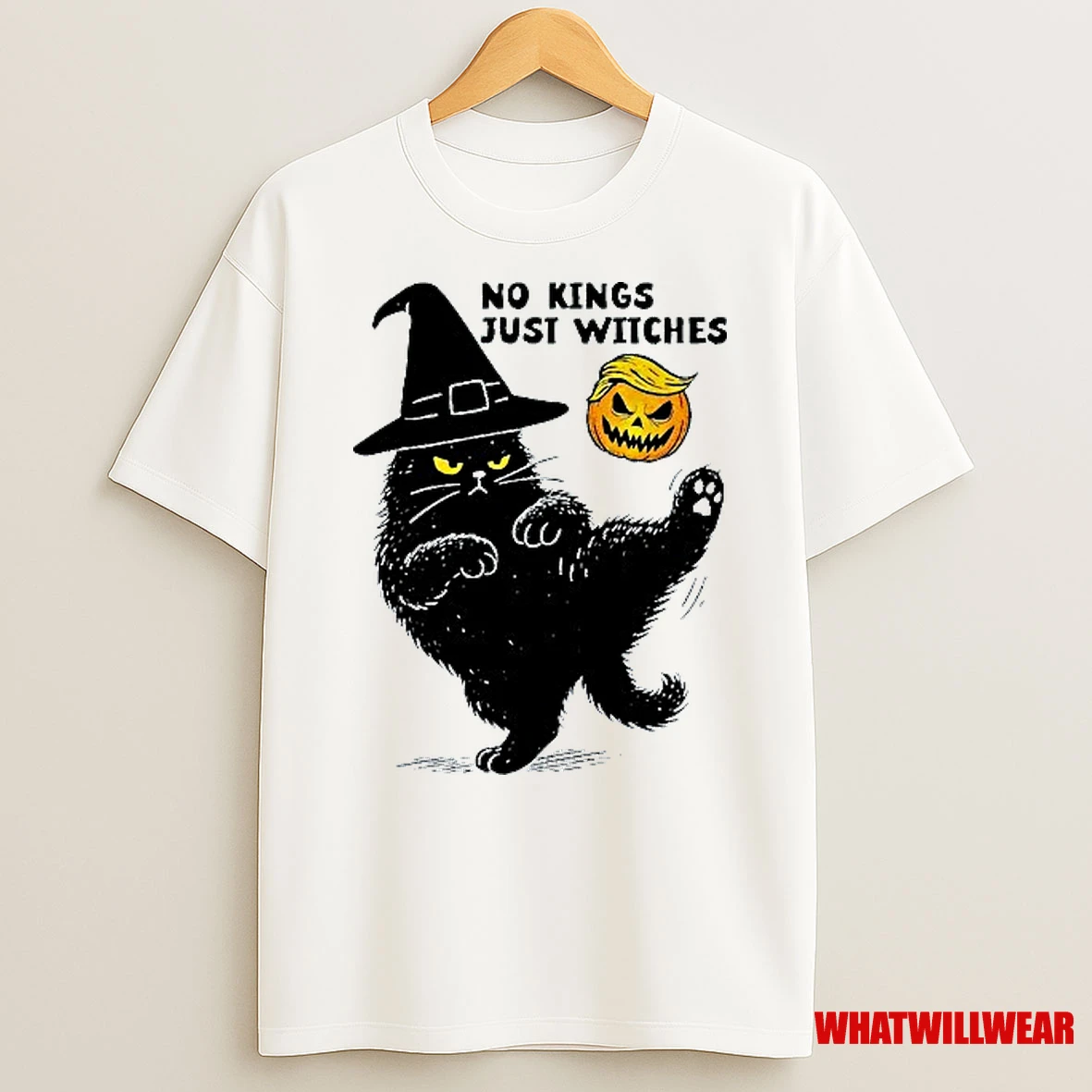 No Kings Just Witches Black Cat Halloween Shirts