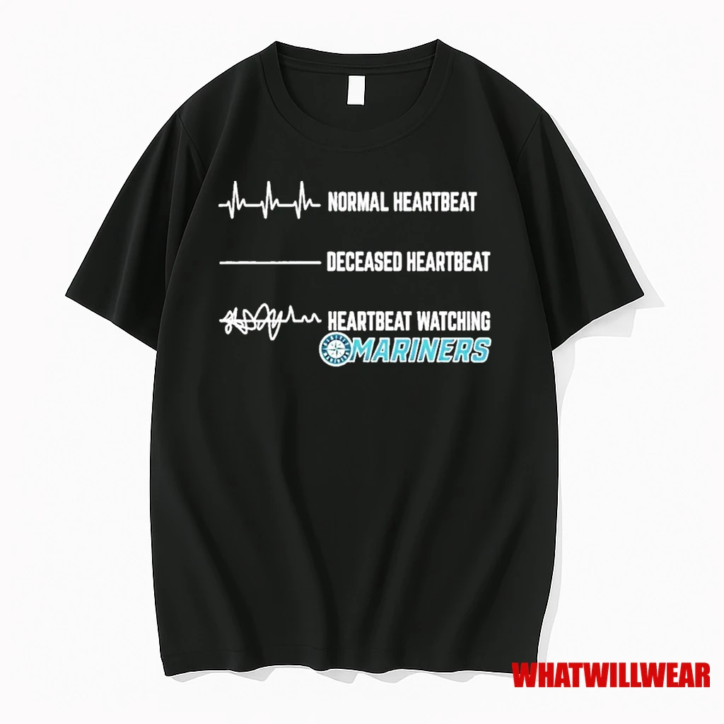 Normal Heartbeat Deceased Heartbeat Heartbeat Watching Mariners Shirts