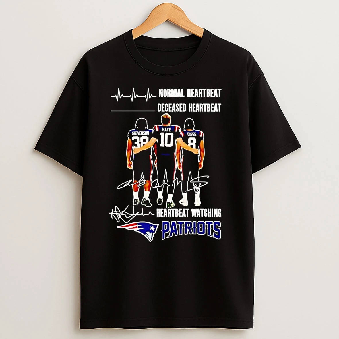 Normal Heartbeat Deceased Heartbeat And Heartbeat Watching Patriots T Shirts