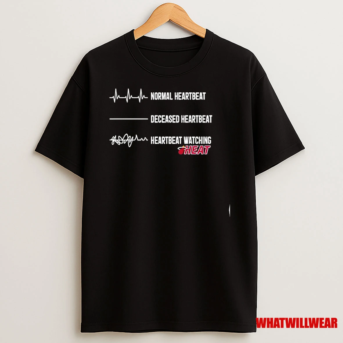 Normal Heartbeat Deceased Heartbeat Heartbeat Watching Miami Heat Shirts