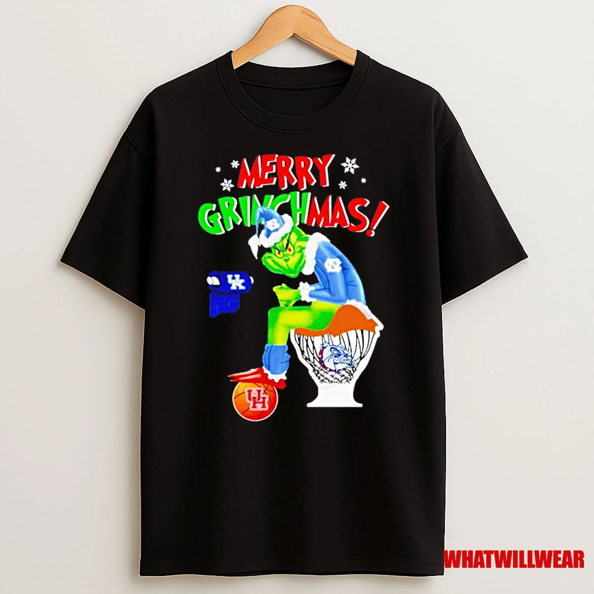North Carolina Tar Heels The Grinch Georgia Bulldogs Toilet Kentucky Wildcats Toilet Paper Merry Grinchmas Shirts