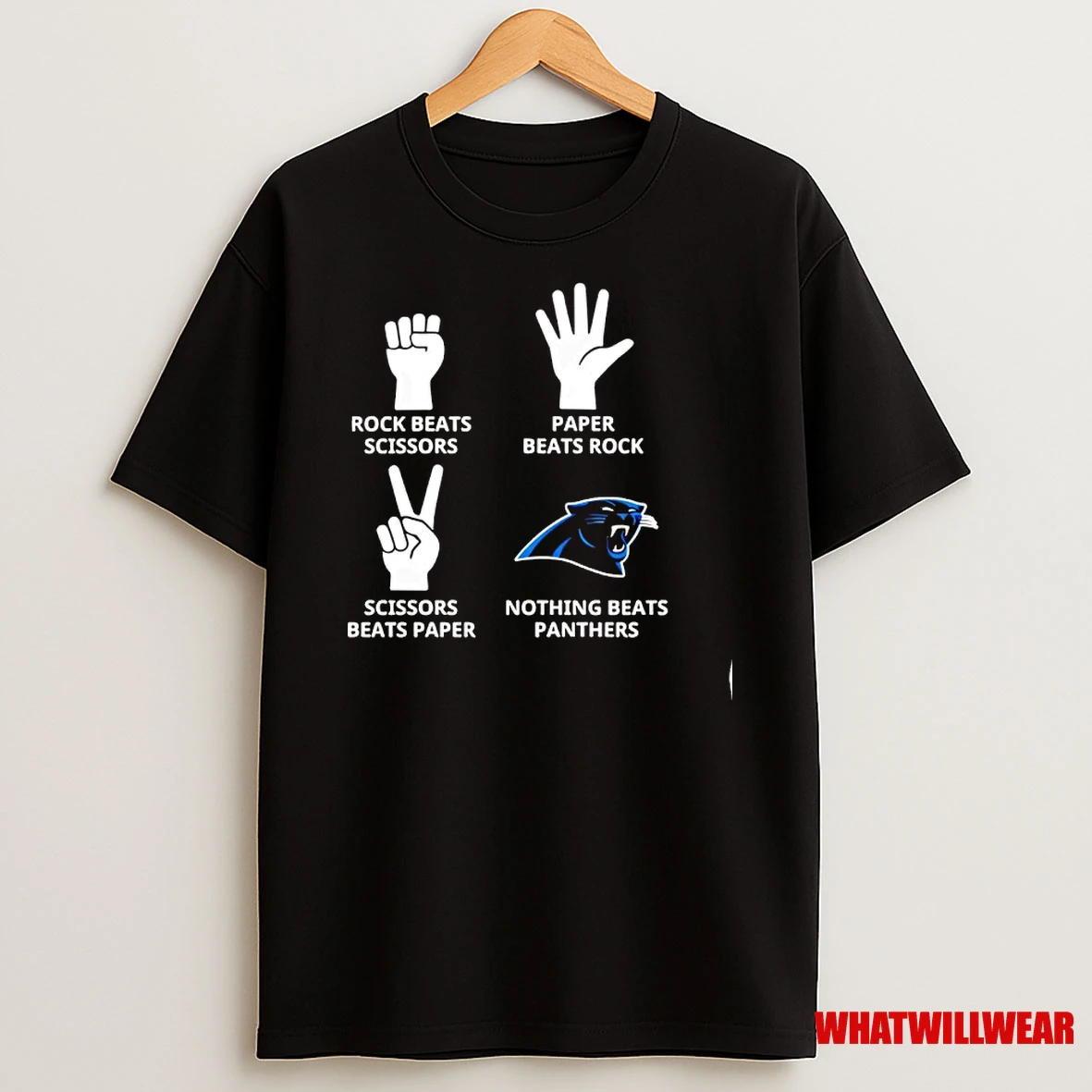 Nothing Beats Carolina Panthers Rock Beats Scissors Paper Beats Rock Shirts
