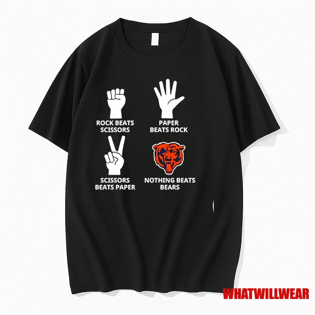 Nothing Beats Chicago Bears Rock Beats Scissors Paper Beats Rock Shirts