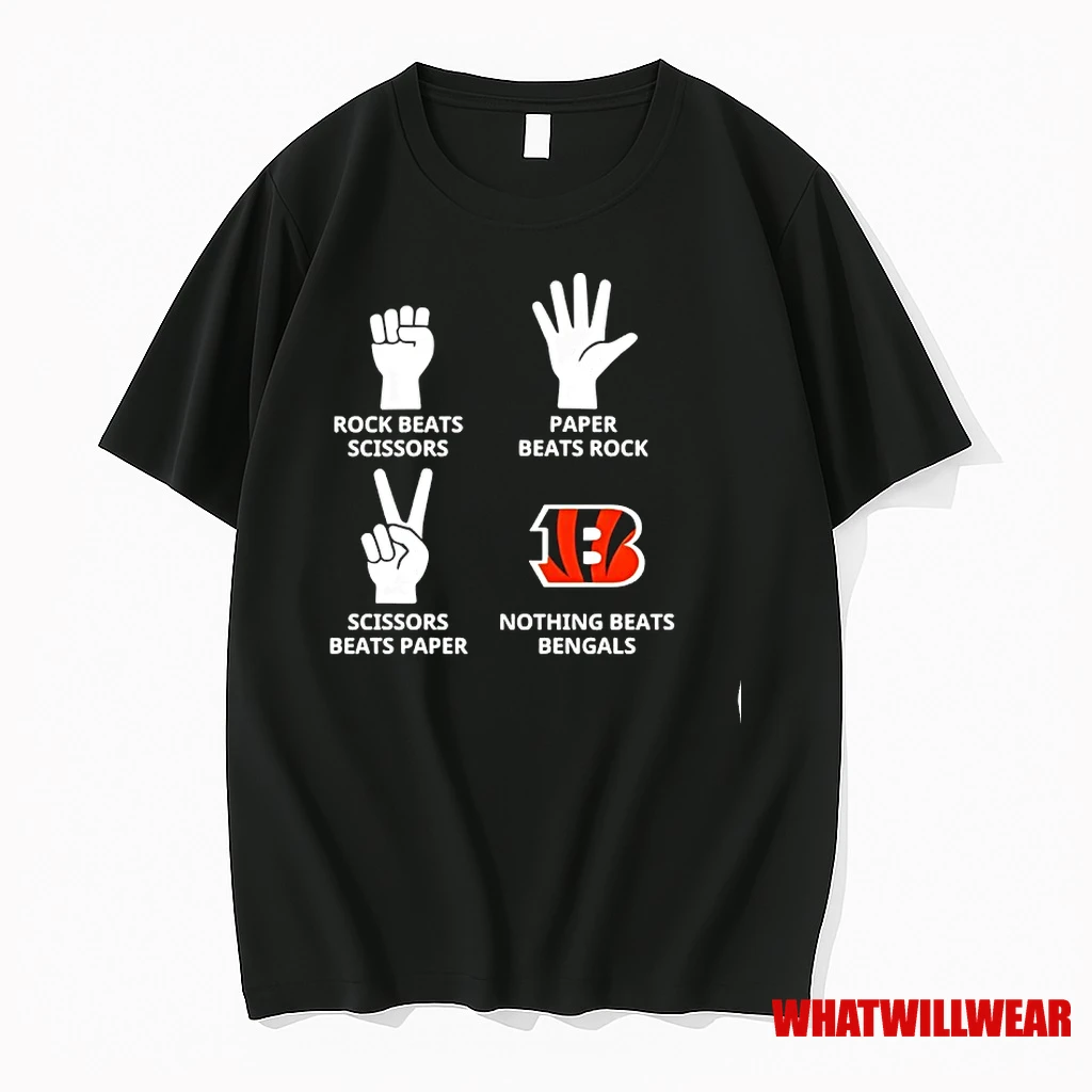Nothing Beats Cincinnati Bengals Rock Beats Scissors Paper Beats Rock Shirts