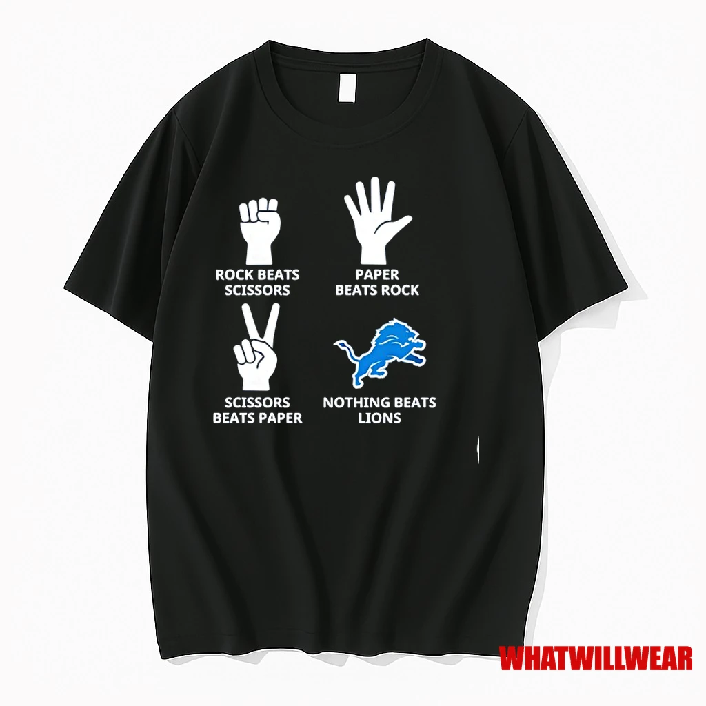 Nothing Beats Detroit Lions Rock Beats Scissors Paper Beats Rock Shirts
