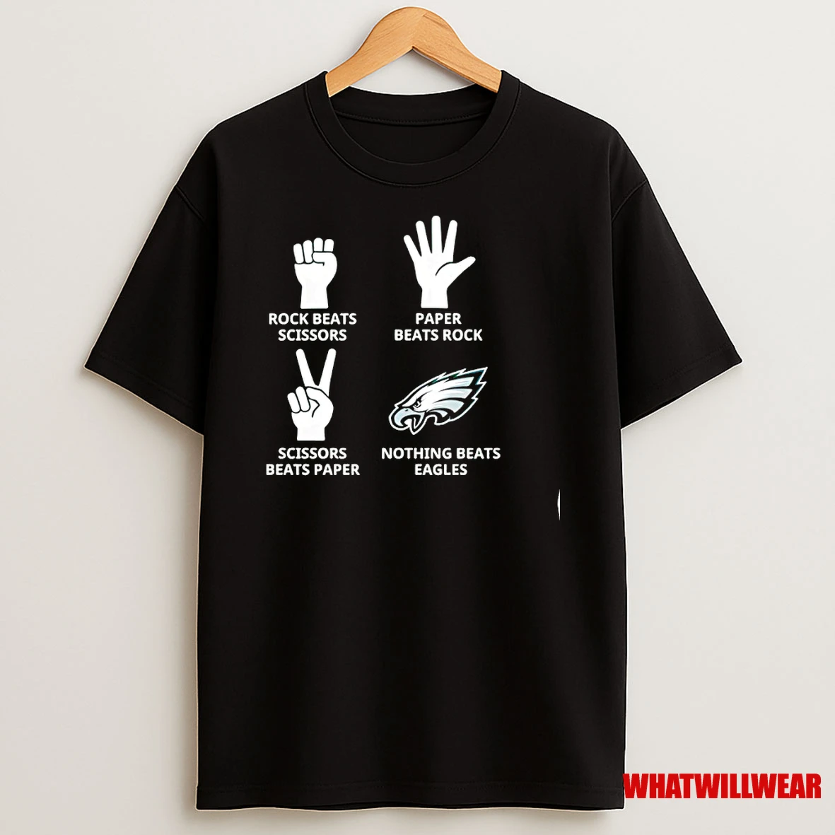 Nothing Beats Philadelphia Eagles Rock Beats Scissors Paper Beats Rock Shirts