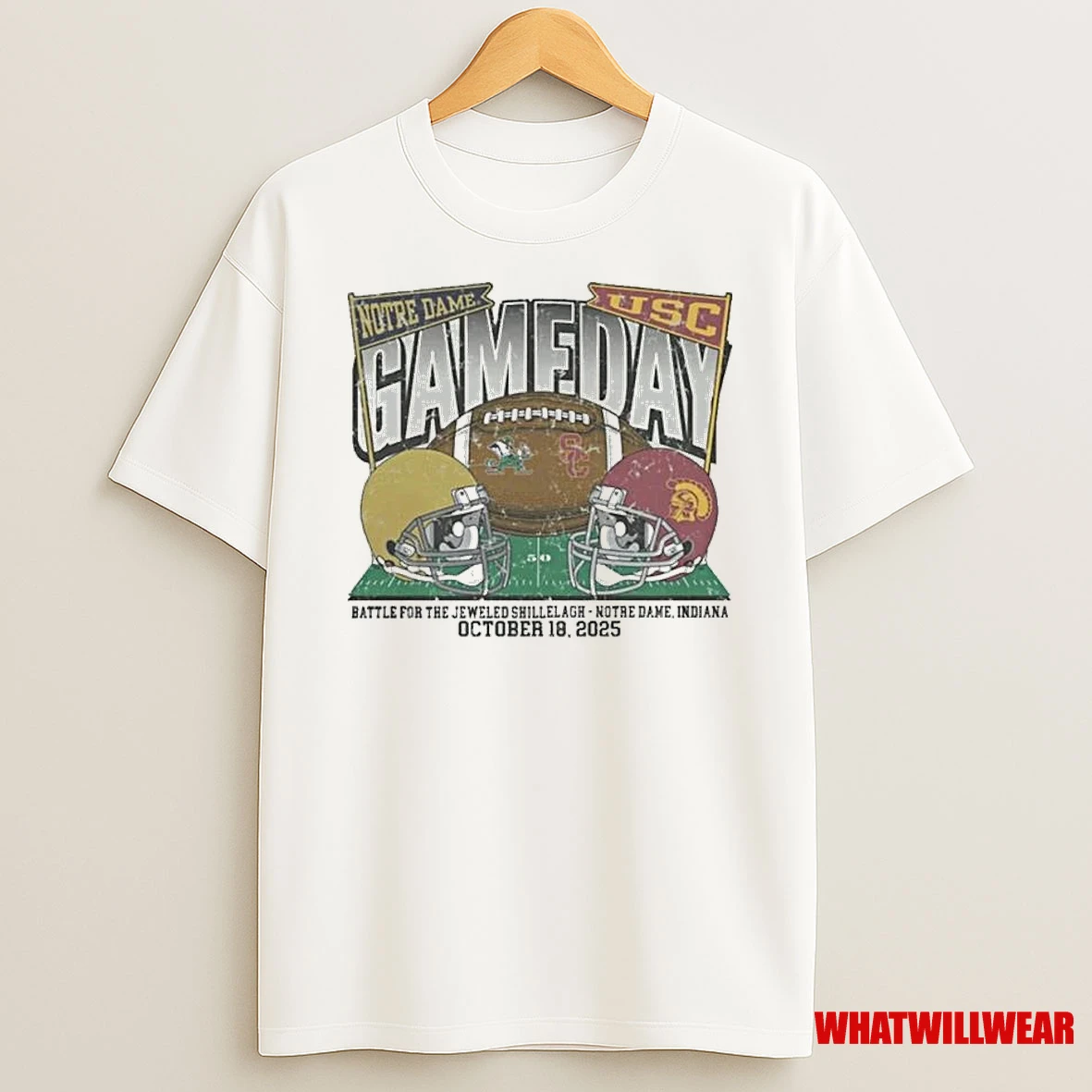 Notre Dame Fighting Irish Football Vs Usc Trojans Oct 19 2025 Battle The Jeweled Shillelagh Notre Dame Indiana Gameday Shirts