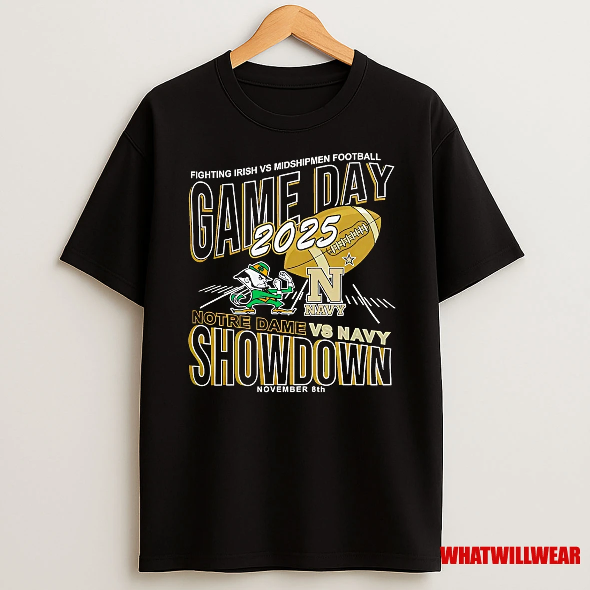 Notre Dame Fighting Irish Vs Navy Midshipmen Football Game Day Showdown 2025 Shirts
