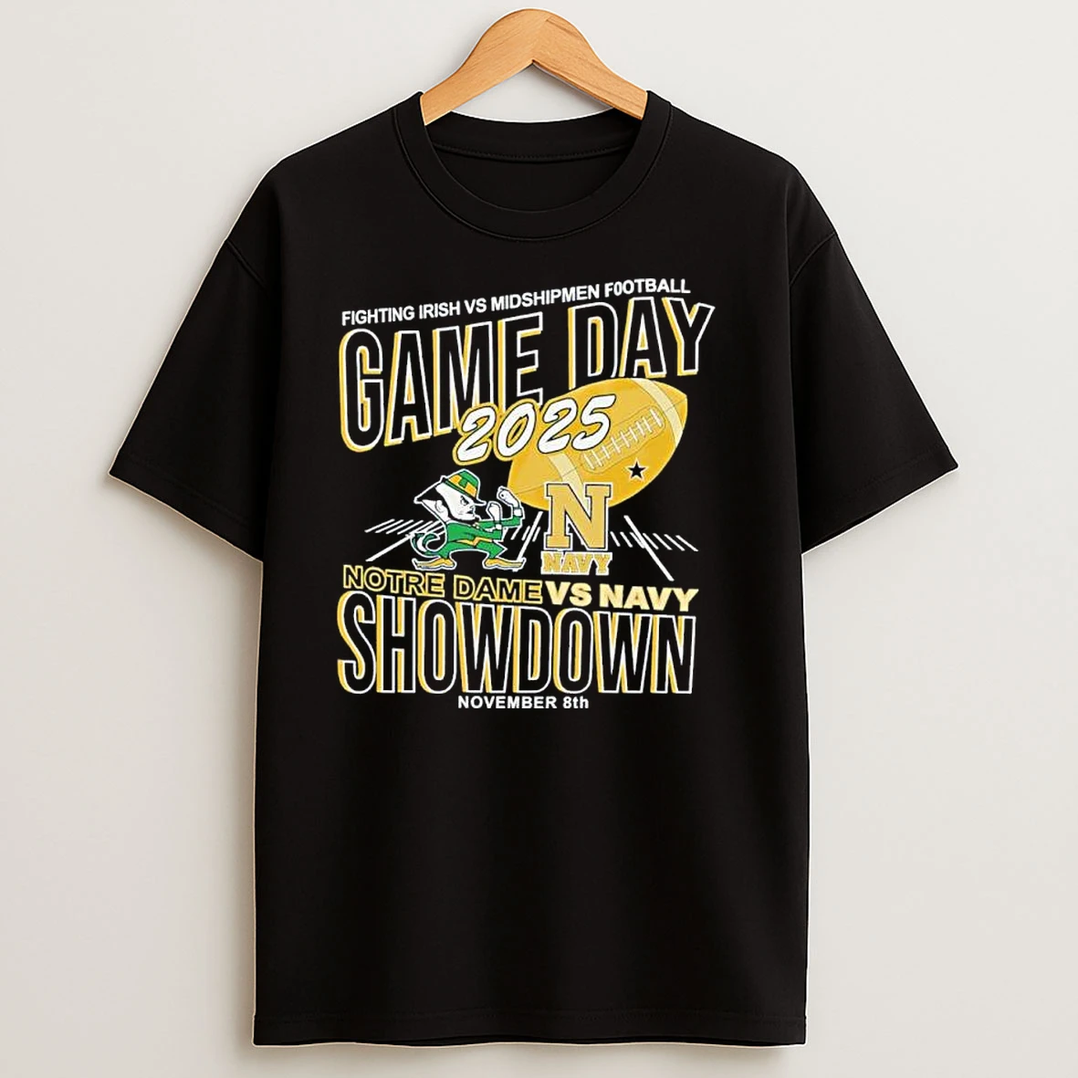 November 8th Notre Dame Vs Navy Midshipmen 2025 Gameday Showdown T Shirts